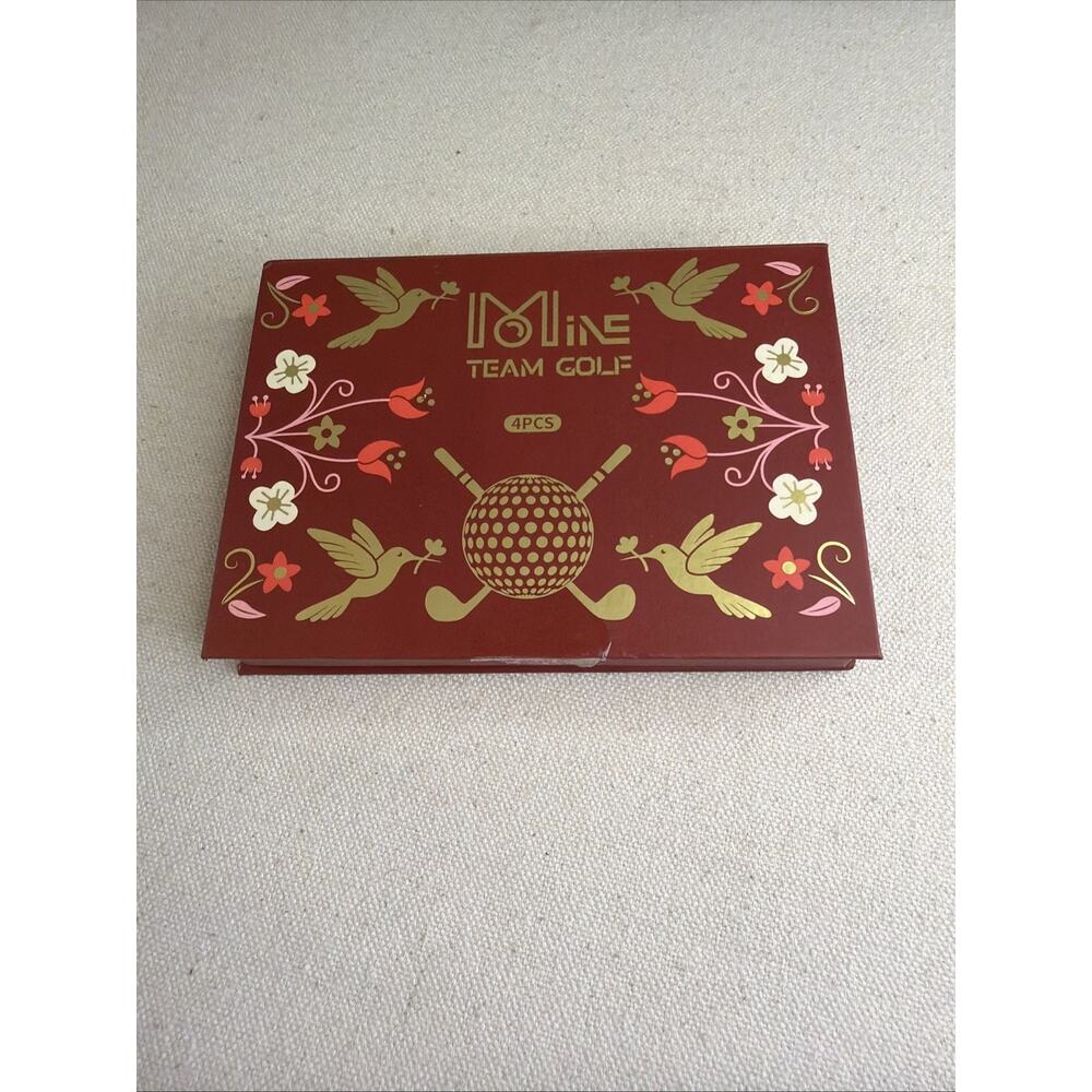 Floral Bird Golf Tees Rose Gold Red Flower Gift Box Lady Golfer 4 PCS NEW in Box